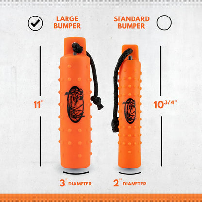 HuntEmUp 2" Plastic Dog Training Bumper – Knobby Retrieving Dummy for Retriever & Hunting Dog Training – Floating Water Training Dummy – Orange (1 Pack)