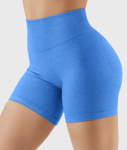 YEOREO SoftHue Workout Shorts Womens Scrunch Butt Lifting 4.5" Seamless Gym Clorisy Running Shorts Ocean Blue L