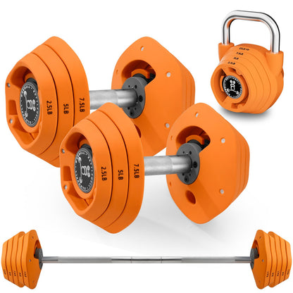 AOTOB 25/55 LBS Adjustable Dumbbell Set, Anti-Slip Fast Adjusting with Turning Handle, Adjustment for Men and Women, Weights Pair for Compact Home Gym Exercise Strength
