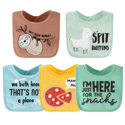 The Peanutshell Baby Boy or Girl Terry Bibs Set of 10-100% Cotton, Soft, Absorbent Baby Bibs, Unisex Toddler Boy or Girl Set, Newborn & Infant - Sunshine