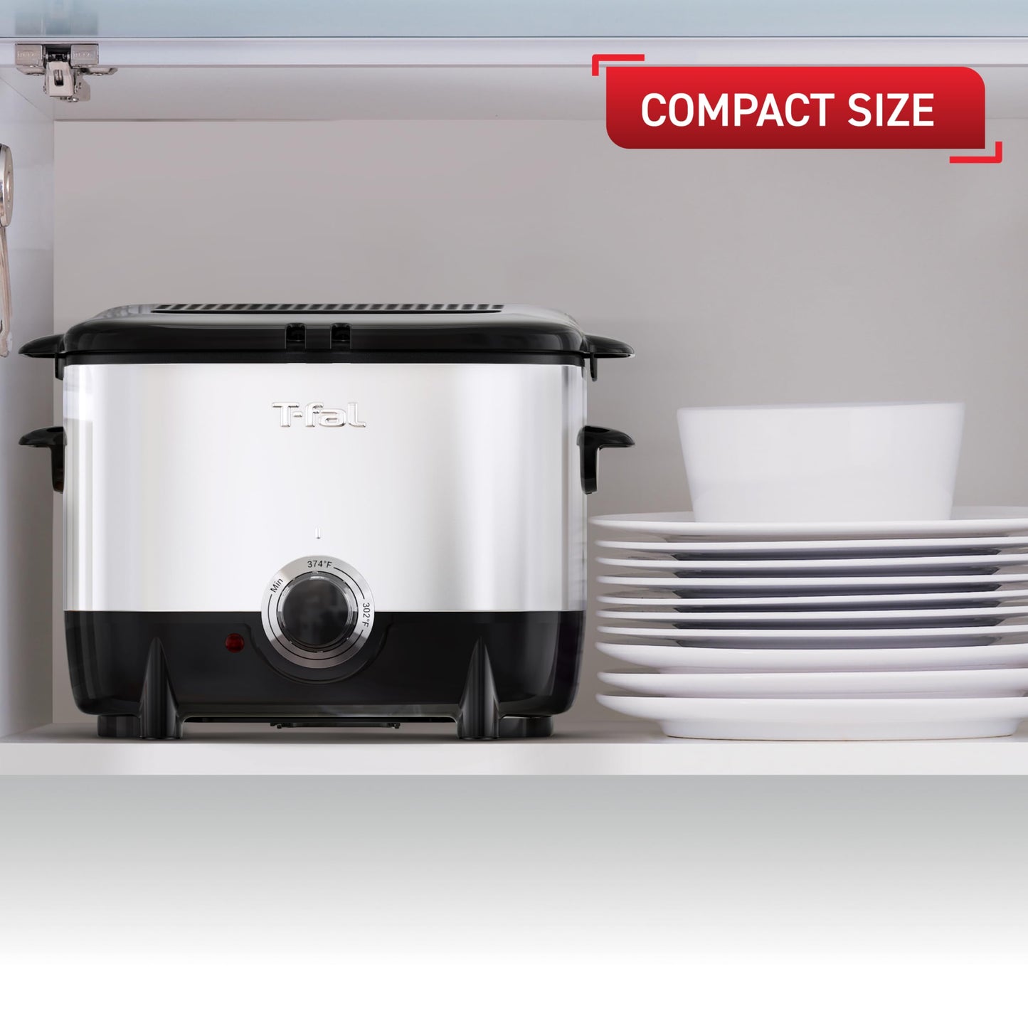T-fal 3.5L Stainless Steel Deep Fryer with Basket for Home Use, 1700W, Deep Fryer with Oil Filtration, Temp Control, Digital Timer