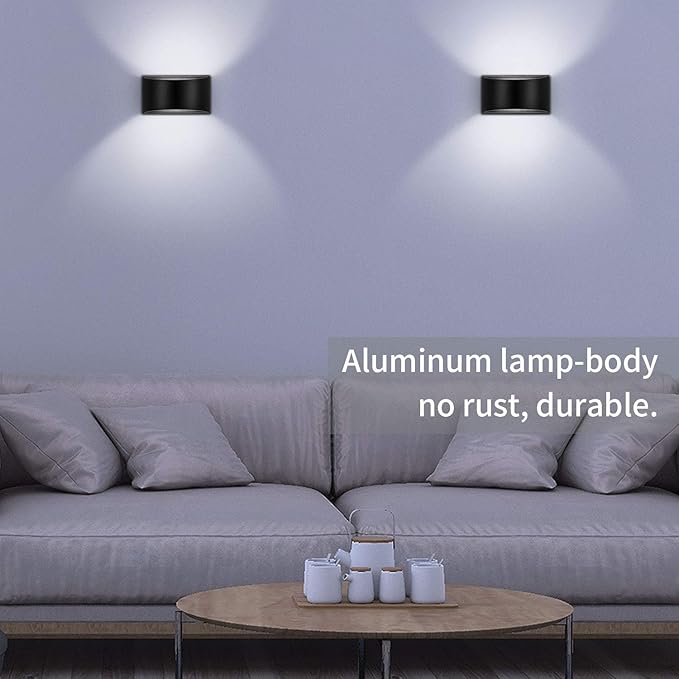 Lightess Modern Wall Sconces Indoor Wall Lamp Dimmable LED Up Down Wall Lamp 12W for Bedroom Living Room Staircase, Cool White