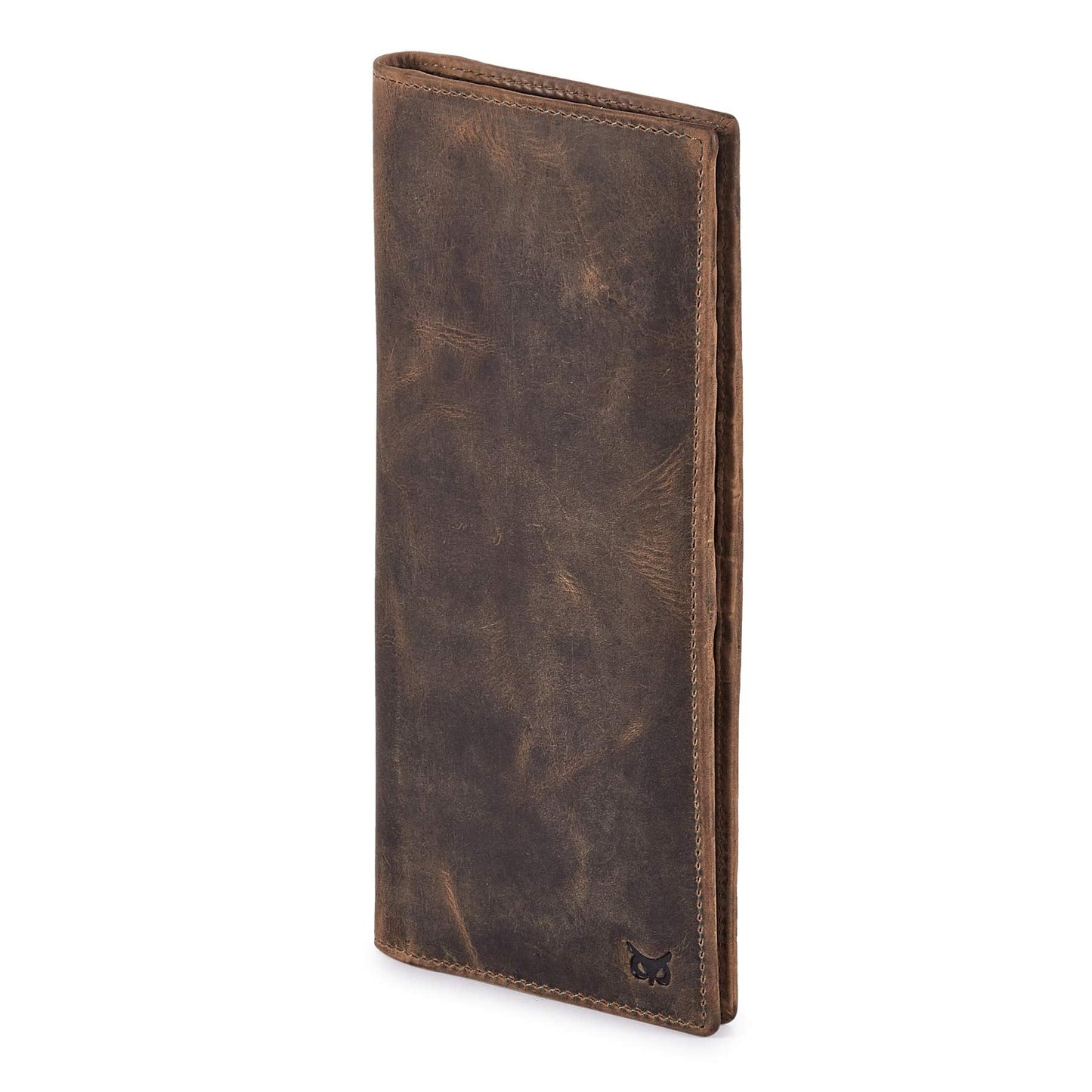 Long Wallet for Men Women Real Leather Bifold RFID Stylish Slim Handmade 2 ID Window Credit Card Holder in Gift Box (Moss Green, Crazy Horse)
