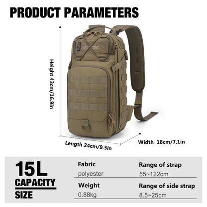 Mardingtop 15L Tactical Backpack, Small Molle Sling Bag for Men, Military Rucksack Crossbody Bag for Hiking Travel