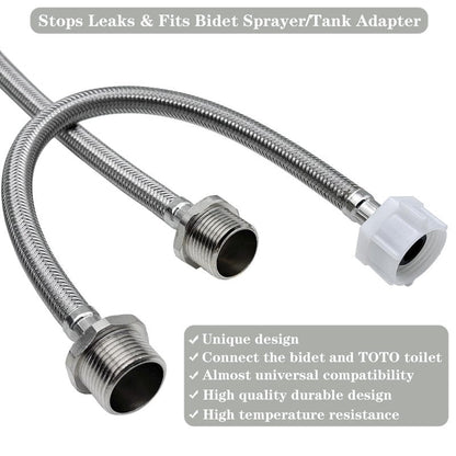 OBQSNS 6 Inches Hose Extension- 7/8 Male to 7/8 Female Ballcock,Connector to Toilet Tank,Stops Leaks & Fits Bidet Sprayer/Tank Adapter,Compatible With TOTO Series Washlet