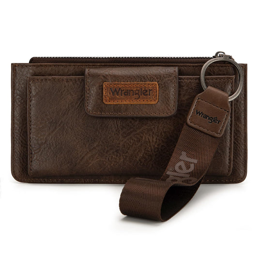 Montana West X Wrangler Minimalist Wallet Women Card Cases & Money Organizers Wristlet with Wallet Large Clutch with Coin Purse Smooth Zipper and Rfid Lining