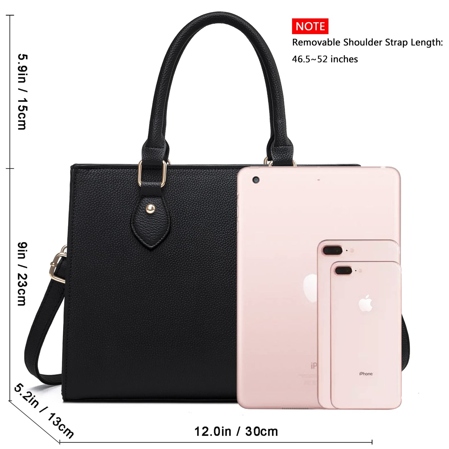 CHICAROUSAL Crossbody Purses and Handbags for Women PU Leather Tote Top Handle Satchel Shoulder Bags (1 LiZ Black)