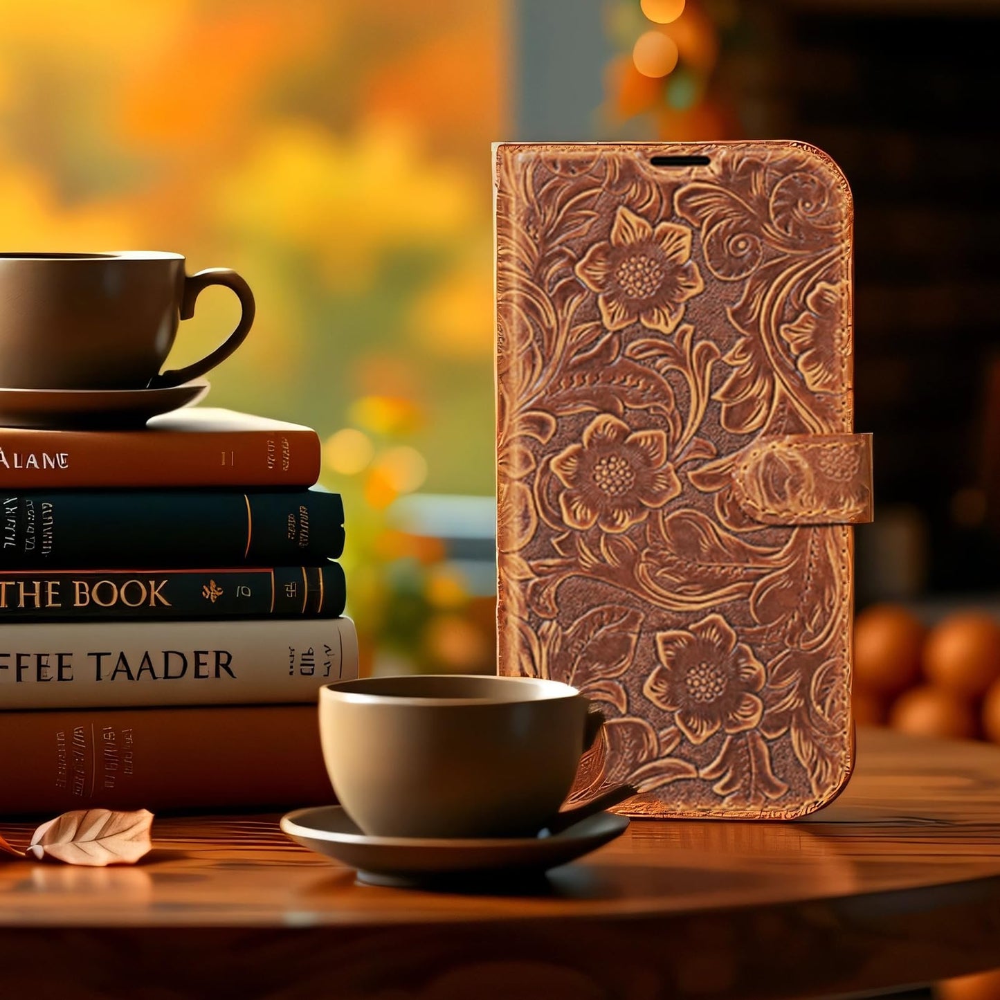 RMAWRAD Leather Case Compatible with iPhone 16 Pro Max Wallet 6.9",Genuine Leather 2in1 Magnetic Detachable Shockproof Kickstand,Flip Folio Cover with Card Slot,Wireless Charging RFID Blocking Brown