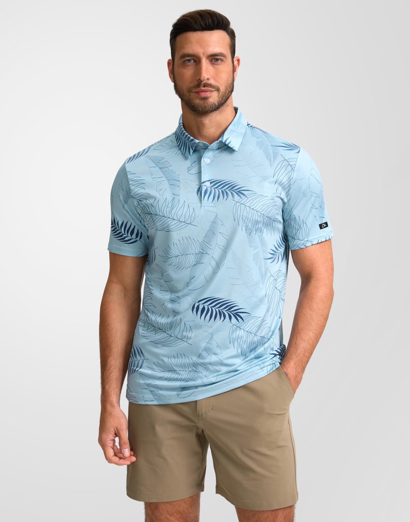 Obla Mens Golf Polo Shirts Short Sleeve Dry Fit Performance Moisture Wicking Casual Print Collared Golf Shirts for Men(Pink Stripe_M)