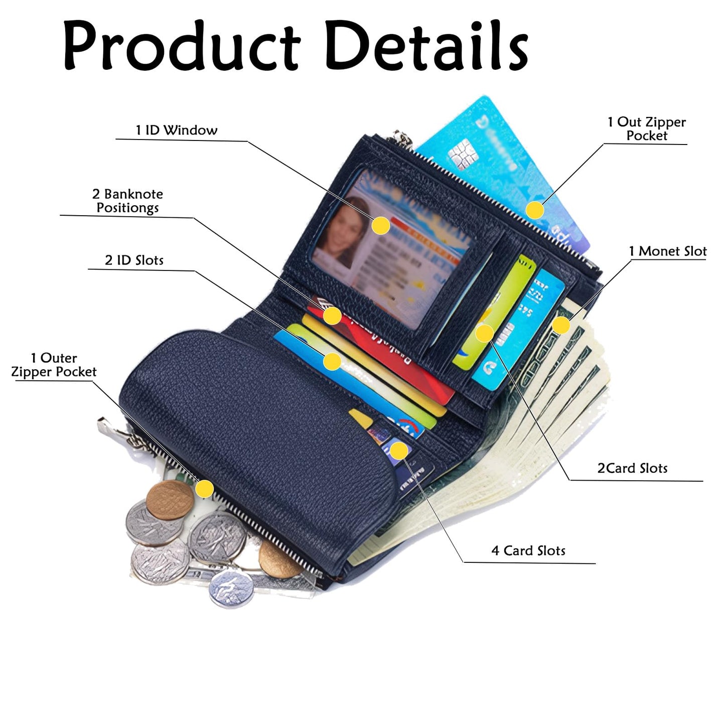 Unisex Pebble Leather Wallet,Small Wallets for Women,Genuine Leather Coin Purse,with Credit Card Holder,Coin Holder and Cash Slots,Genuine Leather Wallets for Men and Women (Black-2)