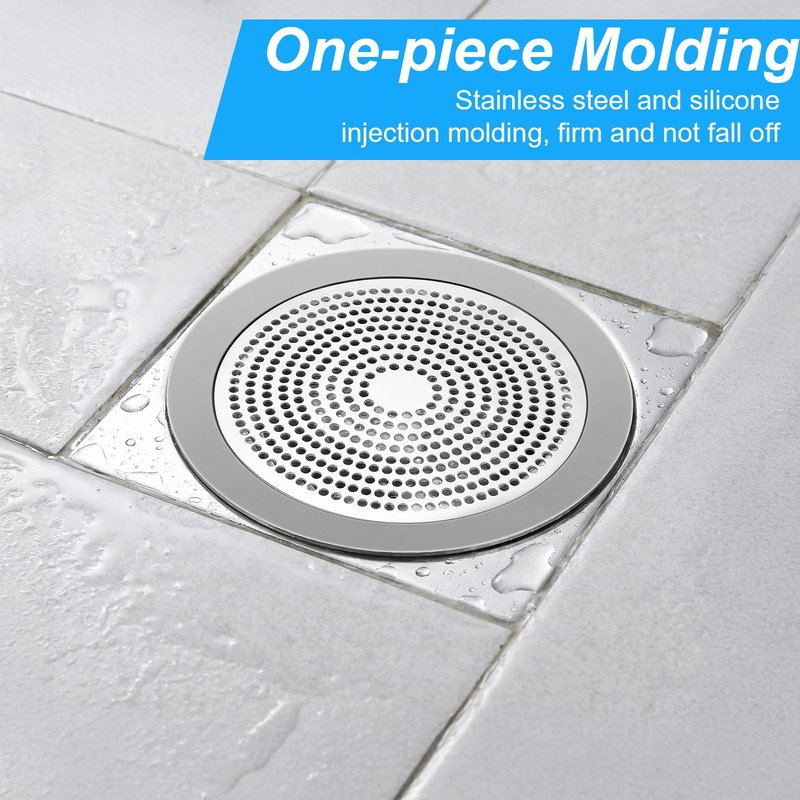 Flat Shower Drain Hair Catcher 5.7in Steel Shower Drain Cover Hair Catcher