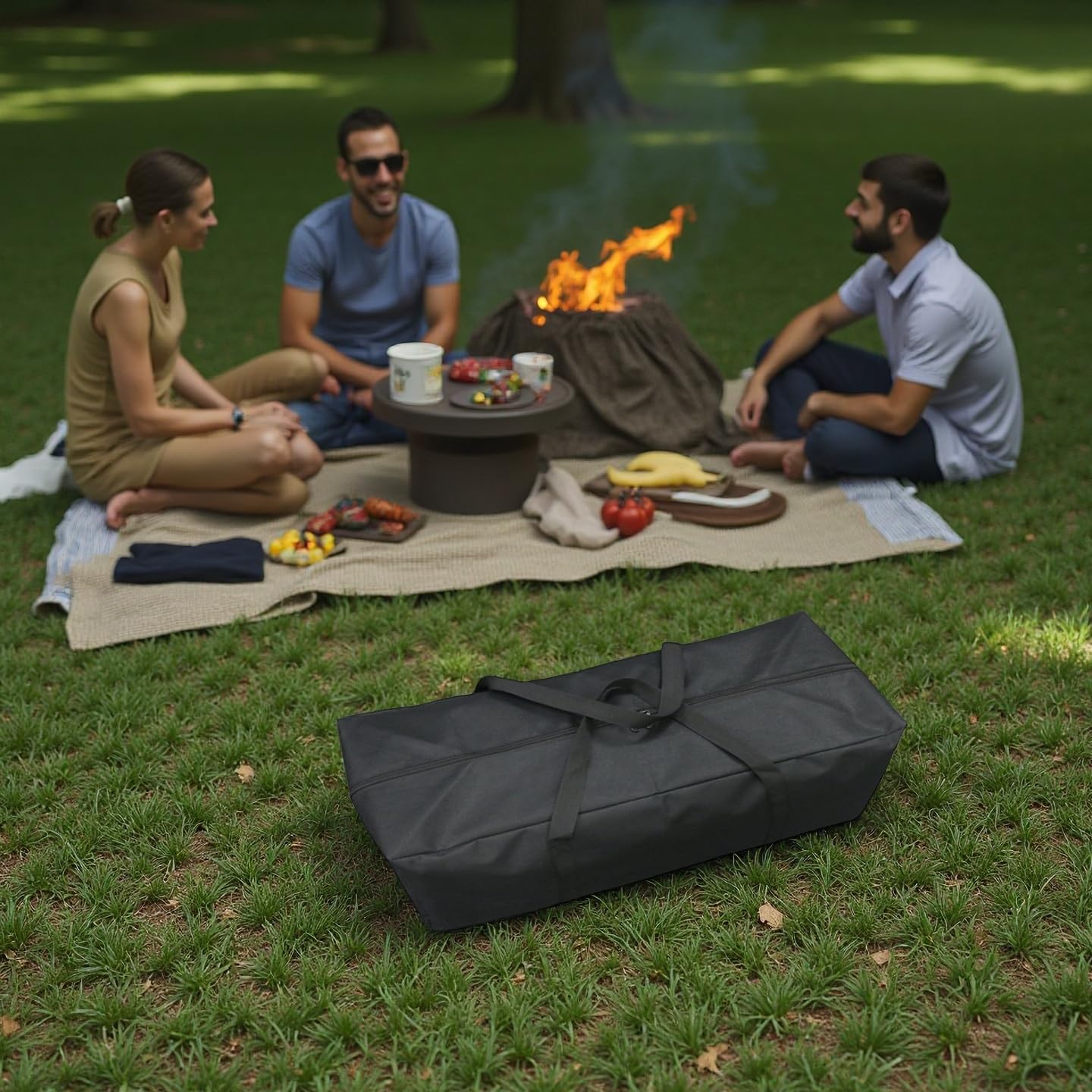 YLTQQT Heavy Duty Water-Resistant Grill & Tent Storage Bag - XL Organizer for BBQ Utensils, Canopy, Hammock, Roof Top Tent & Fishing Rods with MOLLE Straps (25''(L) x5.9''(W) x5.9''(H))
