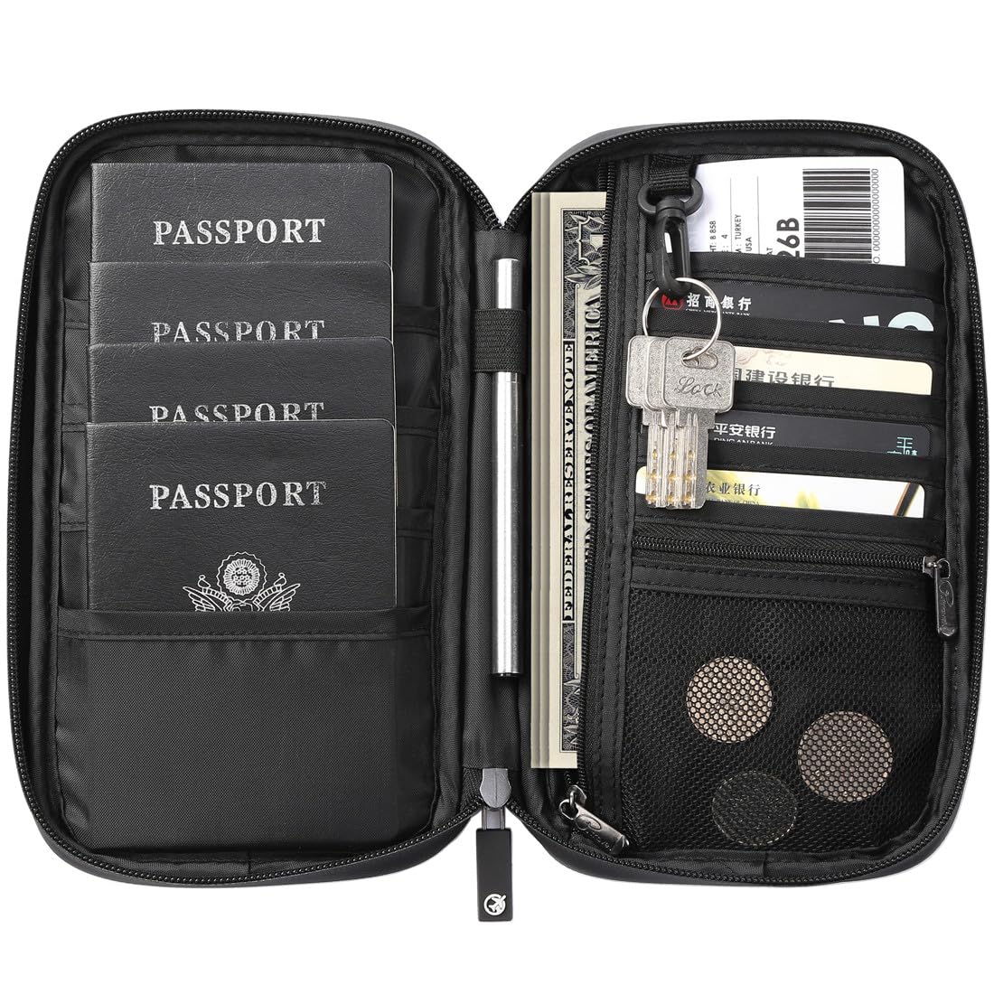VanFn RFID Travel Passport Wallet, Family Passport Holder, Trip Document Organizer P.Travel Series
