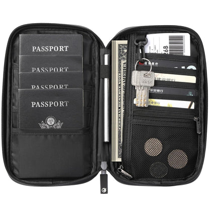 VanFn RFID Travel Passport Wallet, Family Passport Holder, Trip Document Organizer P.Travel Series