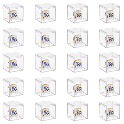 20 Pack Championship Ring Display Case Clear Acrylic Ring Case Display Box for Sports Baseball Softball Football Golf Single Ring Coin Holder Stand, 2.16 Inch