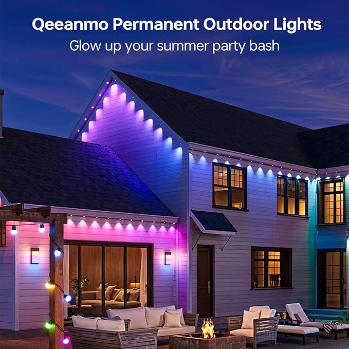 Permanent Outdoor Lights for House, 120ft 72 LEDs Smart RGB&IC LED Eaves Light, 212 Scene Modes, Alexa & Google Assistant Compatible, Daily Party Halloween Christmas Accent Lighting