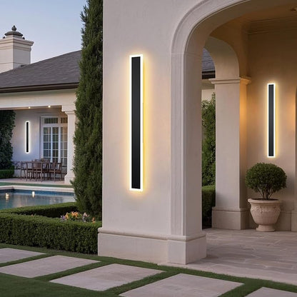 2 Pcs Modern Outdoor Wall Lights 39.4inch Dimmable 3000K-6000K with Remote Control Waterproof IP65 Exterior Long Wall Sconce for House Garage Patio