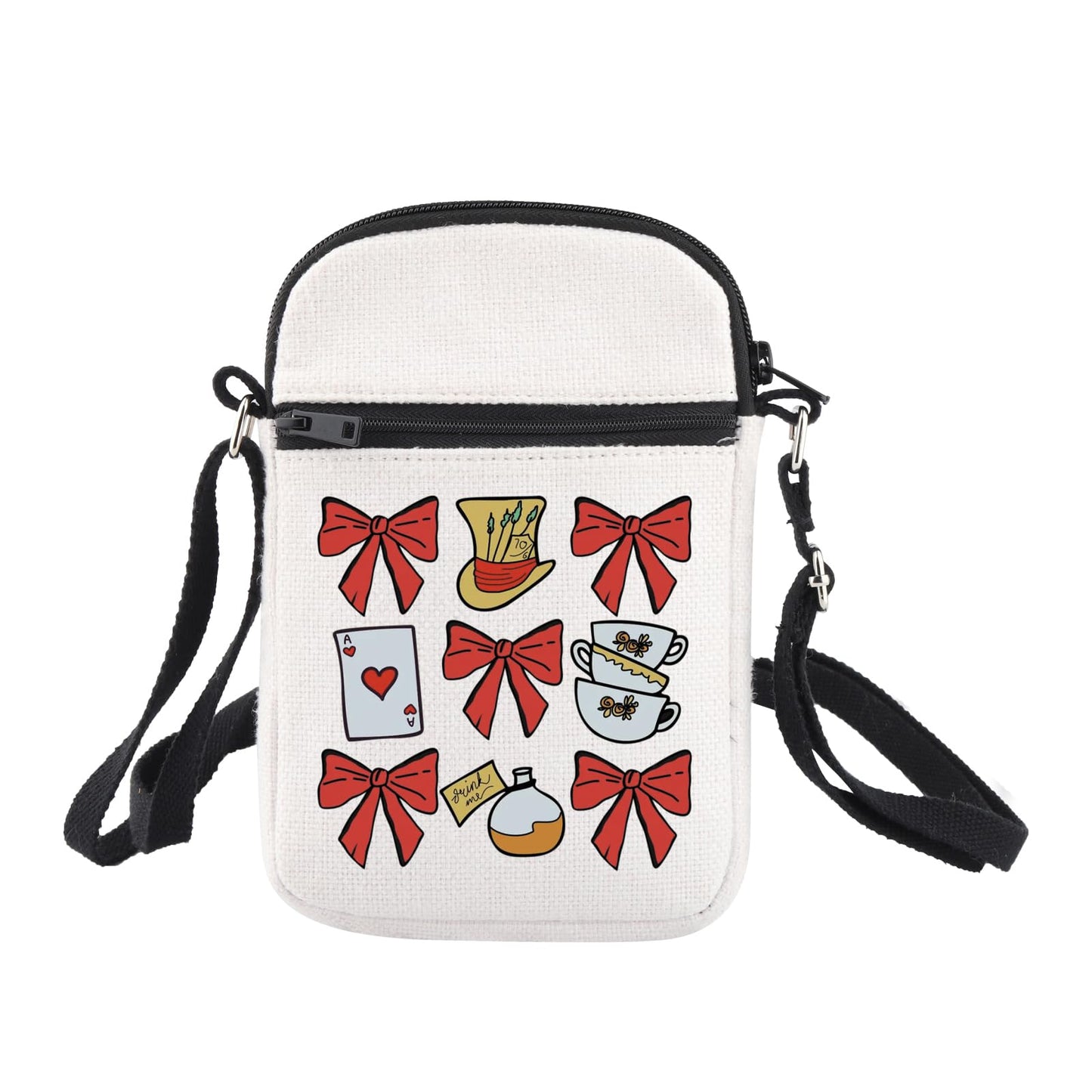 BNQL Alice Crossbody Bag Fairy Tale Fans Gift Mad Hater Hat Gifts Night Tea Party Gifts Mad Hatter Tea Party Shoulder Bag