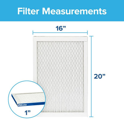 Filtrete 16x20x1 AC Furnace Air Filter, MERV 13, MPR 2200, Elite Allergen, Bacteria & Virus Filter, 3-Month Pleated 1-Inch Electrostatic Air Cleaning Filter, 2-Pack (Actual Size 15.69x19.69x0.78 in)