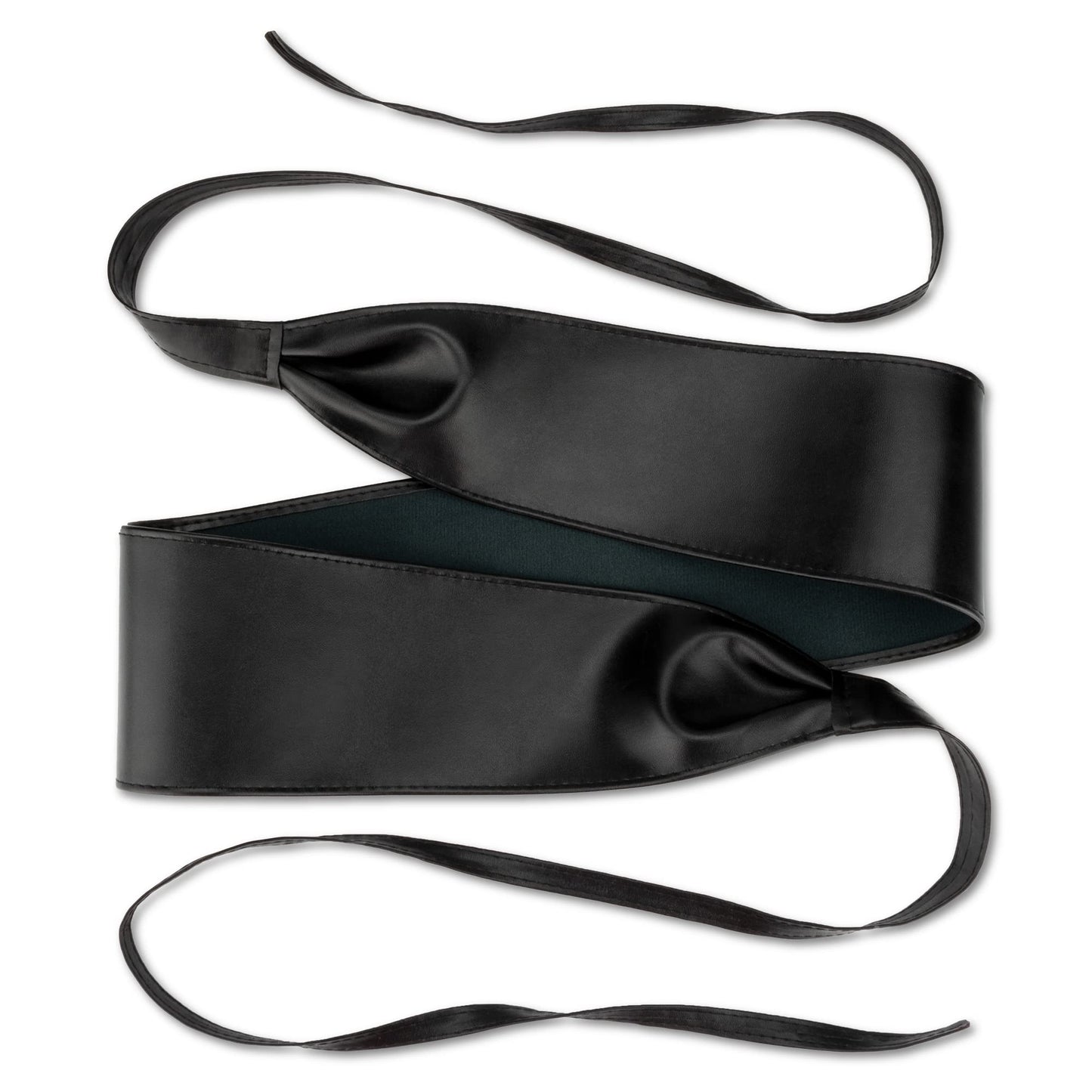 macoking 2 Pack Wide Obi Belts for Women Lace Up Wrap Thick Faux Leather Corset, Black&Brown, L