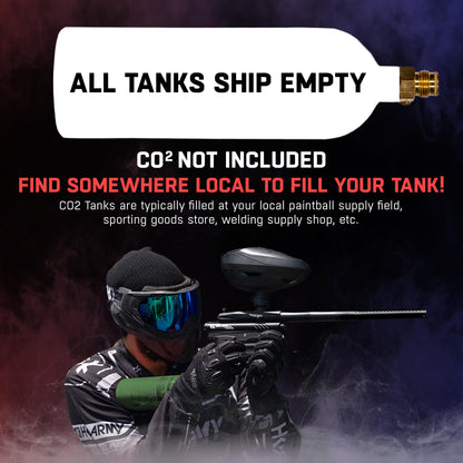 HK Army 20oz Aluminum CO2 Tank - High Pressure Compressed Air System for Paintball & Airsoft Gear - Olive