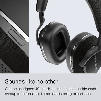 Bowers & Wilkins Px7 S2 Over-Ear Headphones - Advanced Noise Cancellation, Technical Fabrics, 30-Hour Battery Life, 15-Min Quick Charging, Black