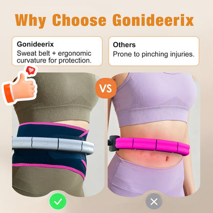 Gonideerix Infinity Smart Hula Hoop, Adjustable 24''-41'', Weighted Fitness Hoop for Exercise, Core Training, Weight Loss & Fat Burning, Indoor Cardio with LED Counter(Pink)