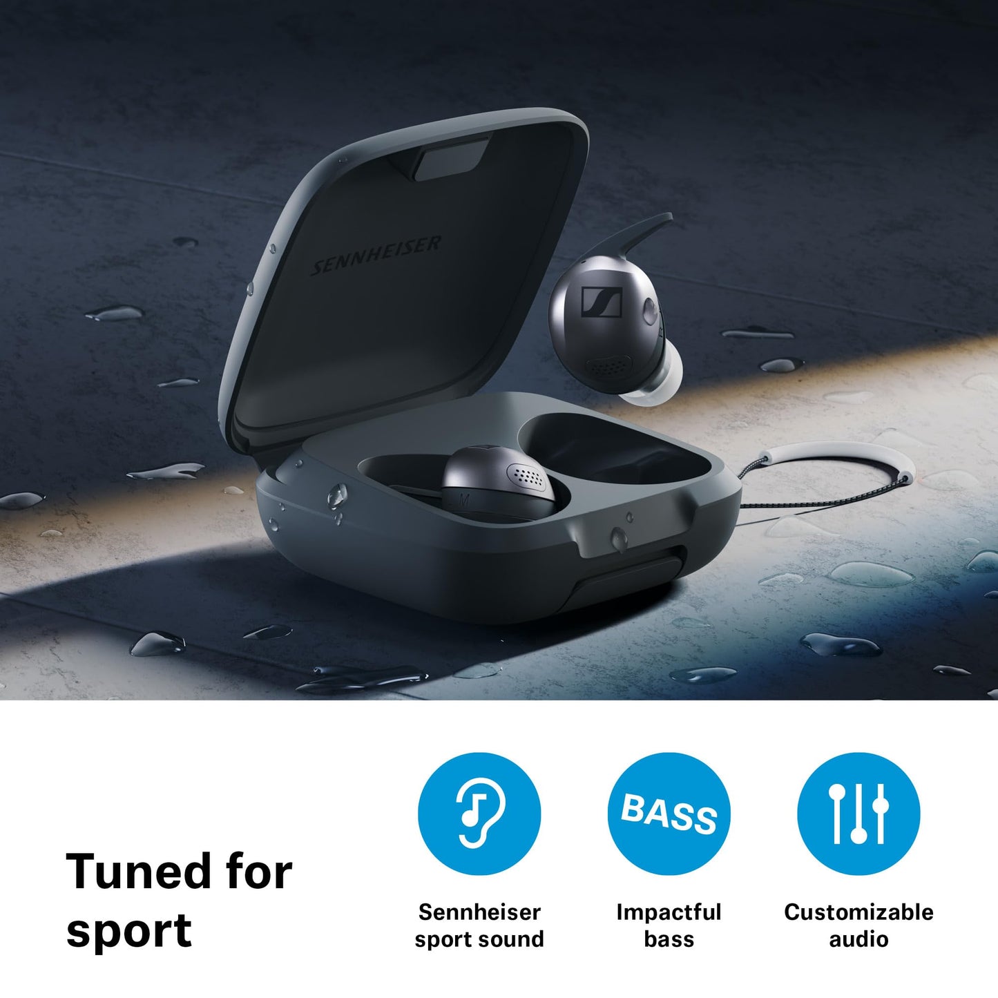 Sennheiser Momentum Sport - Earbuds with Sport Sound Tuning and Adaptive ANC, Secure Fit, 24-Hour Battery Life, Fitness Tracker for Body, Olive