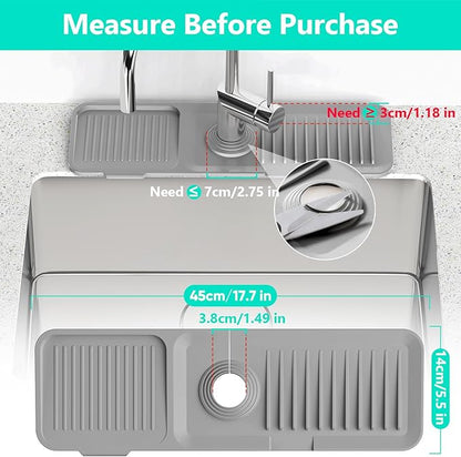 17.7'' Faucet Mat for Kitchen Sink Kitchen Sink Splash Guard Silicone Kitchen