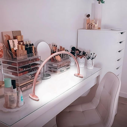Half Moon Light Nail for Desk led lamp tech Manicure Foldable Arch Professional Art Eyelash Table Techs Beauty Tattoo spa White Artistic Desktop Lager Sized lash Shade Lashes Makeup Eye-Caring