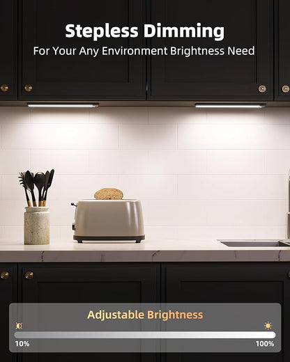 Under Cabinet Lighting, 3 Pack Motion Sensor Light with Remote, 1600mAh Rechargeable Magnetic Dimmable Closet Lights, Wireless Under Counter Lights for Kitchen, Stairs