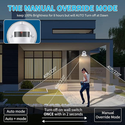 LONEDRUID Dusk to Dawn Motion Sensor LED Outdoor Barn Light Fixtures White Exterior Wall Lantern Waterproof Outside Sconce Lighting Rustic Farmhouse Wall Mount Lamp for House Porch Patio Garage
