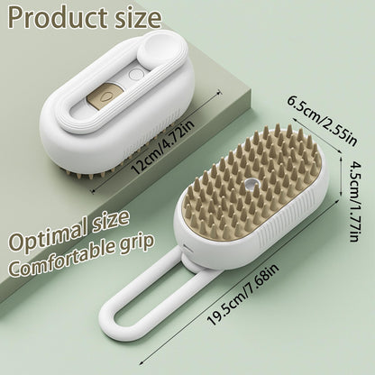 Cat Steam Brush for Shedding Dog Brush with Steam Pet Hair Cleaning Brush Comb for Spray 3 in 1 Pet Grooming for Long & Short Haired Pets – Spritz Defur Comb for cats(grey)