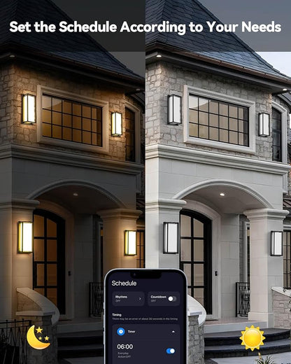 SHIMR Outdoor Wall Lights, 1500LM Smart Porch Lights RGBCW Outdoor Light Fixture, Wi-Fi Control Color Changing Exterior Sconce IP65 Waterproof Antirust, Works with Alexa Google Assistant [ETL Listed]