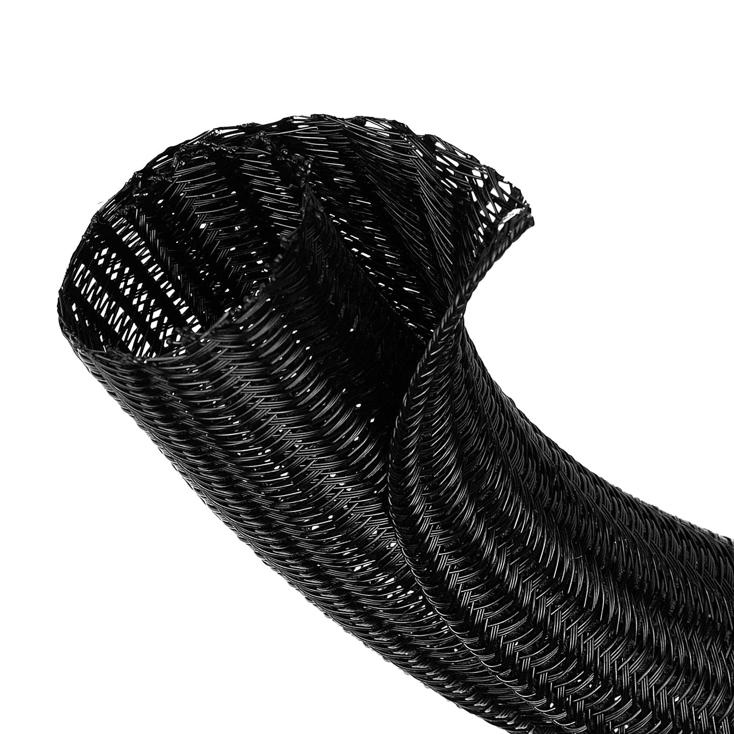 ELECFUN 16ft - 3/4 inch Cable Management Sleeve Cord Protector, Split Wire Loom for USB TV Computer, Braided Wire Cover Hider Organizer Tubing Protect Cat Dog from Chewing, Black