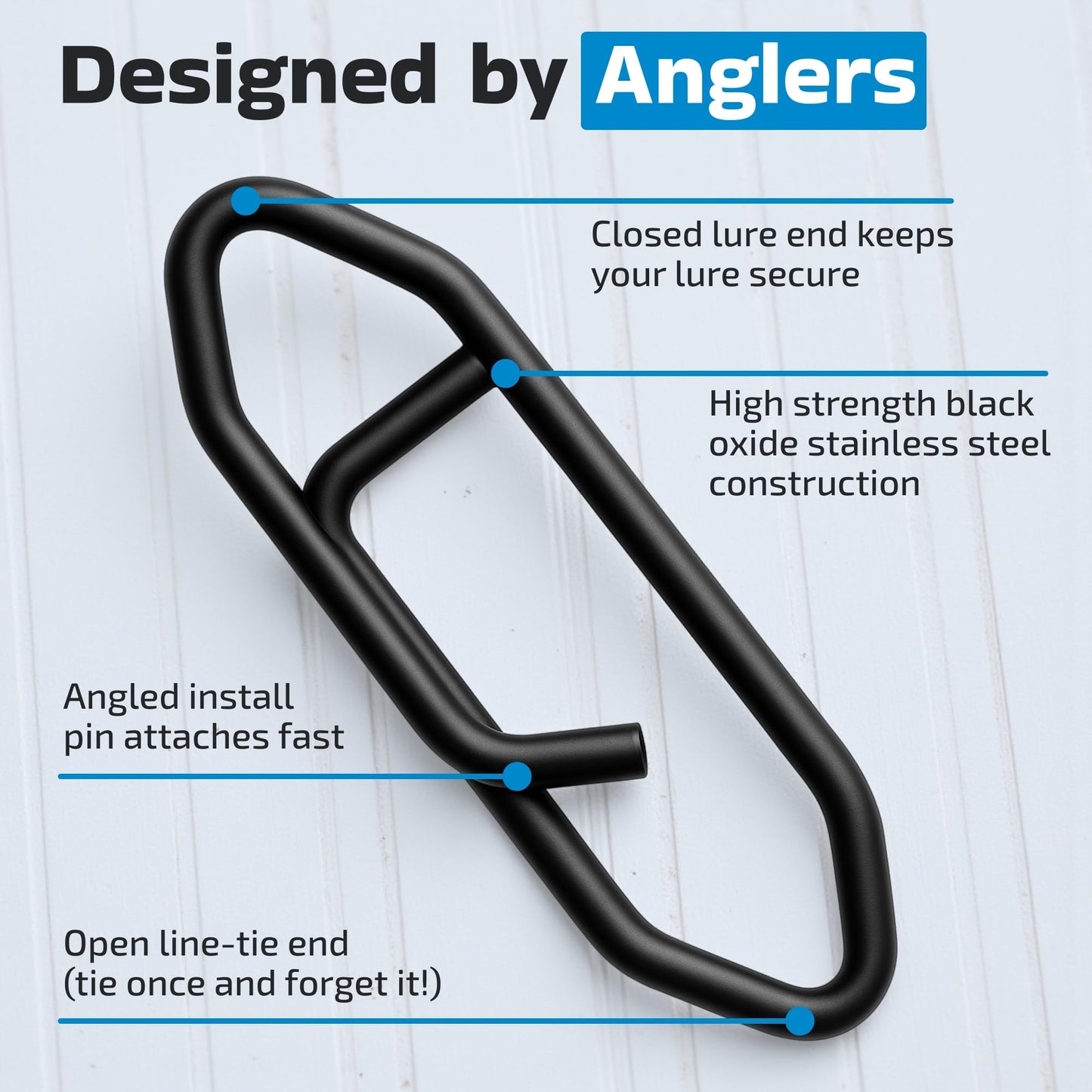 Harmony Fishing Stealth Clips (25 Pack) [Black Stainless] (15mm (40# Test))