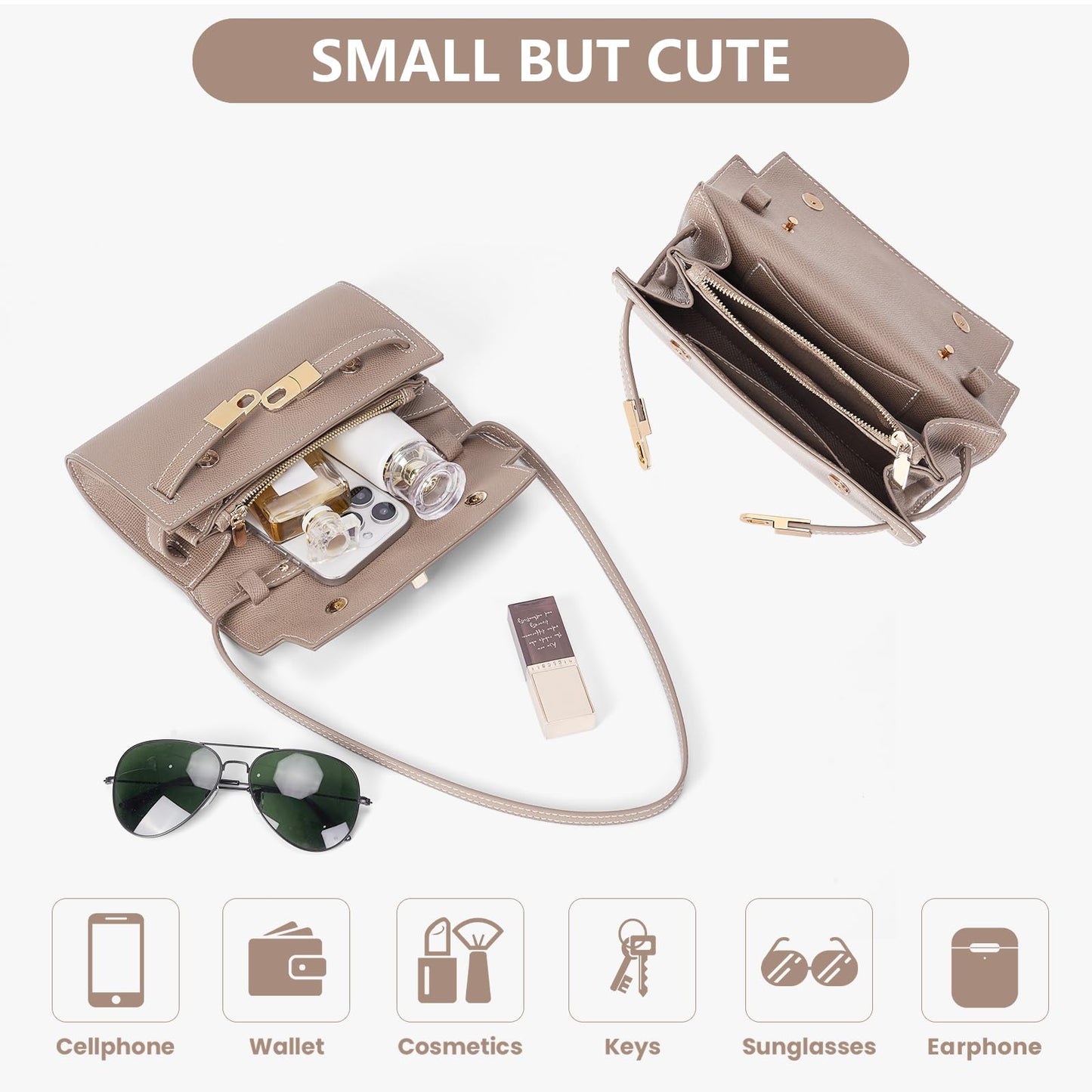 Mini Clutch Purse Vegan Leather Crossbody Bag for Women Small Shoulder Bag Designer Handbag with Strap