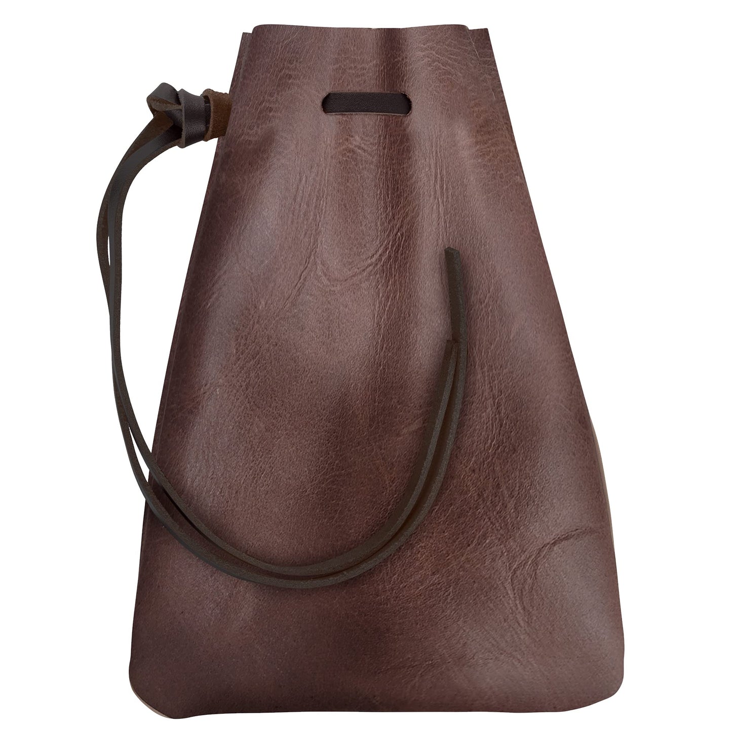 Nabob Leather Leather Drawstring Pouch, Coin Bag, Medicine Tobacco Pouch Medieval Reenactment Made in U.S.A Size 8.5" x 6"