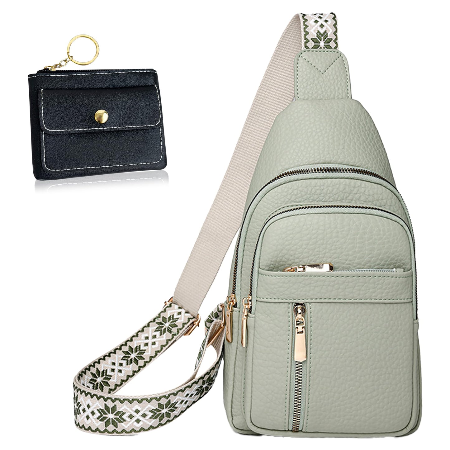 LYYCLFQ Leather Sling Bag for Women,Travel Small Sling Bag Crossbody Bags for Women-Vegan Leather Fanny Pack Crossbody Bags