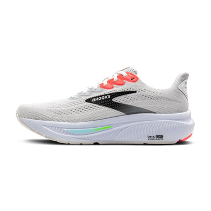 Brooks Men’s Ghost 17 Neutral Running Shoe - White/Pink Clay/Gecko - 7.5 Wide