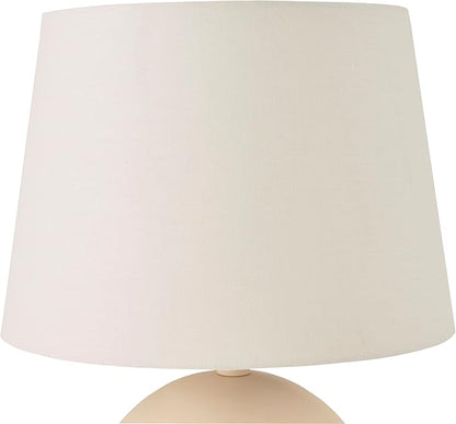 Nourison Home 18" Off-White Round Metal Table Lamp for Bedroom, Living Room, Dining, Entryway