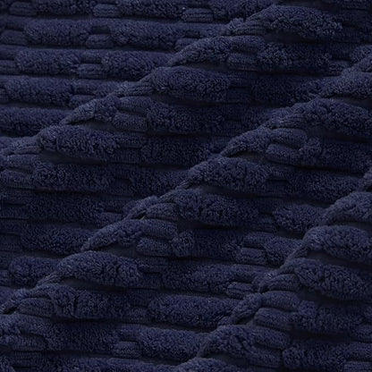 Fancy Homi Navy Blue Lumbar Decorative Throw Pillow Covers 12x20 Inch for Living Room Couch Bedroom, Soft Corduroy Rectangle Solid Cushion Case 30x50 cm, Rustic Farmhouse Boho Home Decor