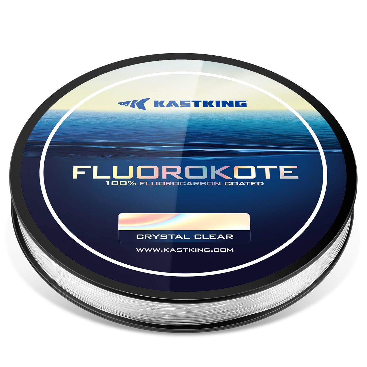 KastKing FluoroKote Fishing Line 100 Percent Pure Fluorocarbon Coated 20LB 300Yds 274M Premium Spool Clear