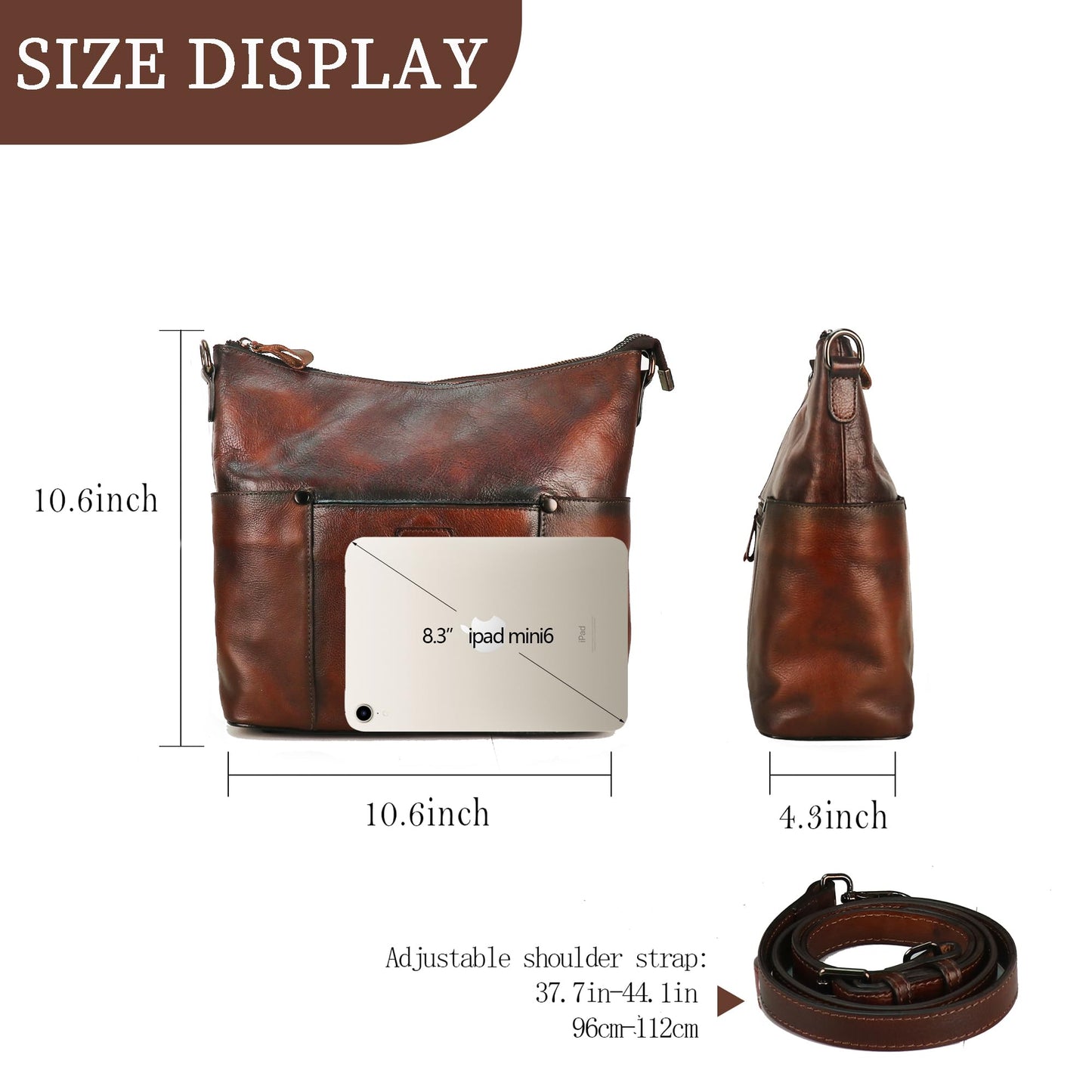 LETEULO Hobo Bag for Women Crossbody Bag Purse and Handbag Leather Shouler Bags Large Capacity (Coffee)