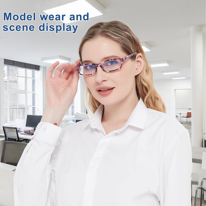 VIDEBLA 5 Pack Computer Reading Glasses Men and Women Anti Eyestrain Blue Light Blocking Glasses for Reading (5 Mix-2, 2.50)