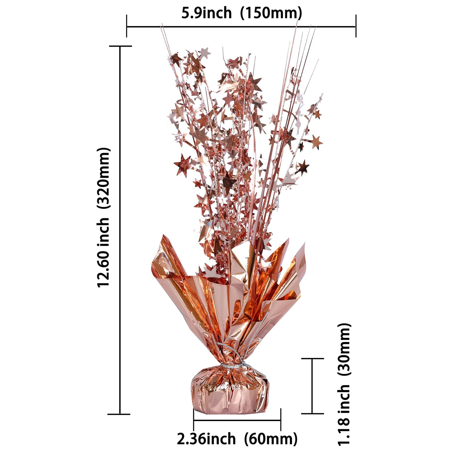 Gyufise 6 Pack Metallic Foil Spray Centerpiece Star Table Decoration Burst Table Centerpieces Table Decor for Birthday Wedding Anniversary Graduation Holiday Party Supplies Rose Gold