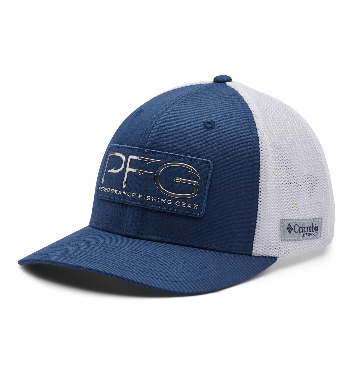Columbia Unisex PFG Hooks Mesh Ball Cap-High Crown, Carbon/Silver, XX-Large