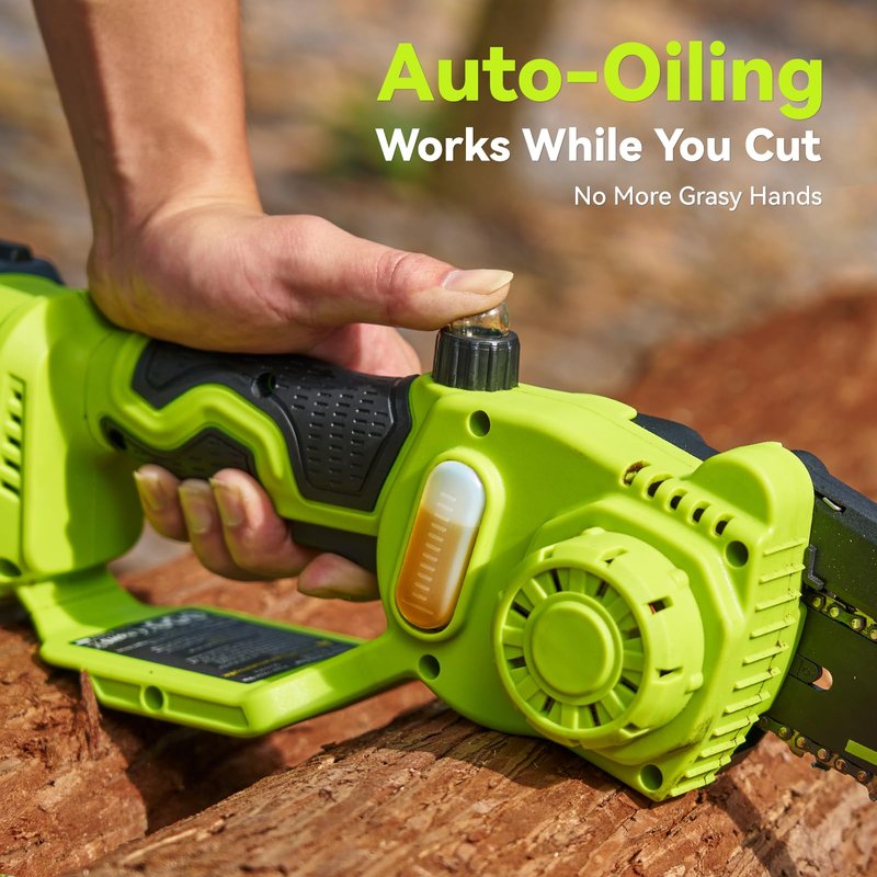 Mini Chainsaw Cordless, 8 Inch & 6 Inch Electric Chainsaw Battery Powered, 1000W Brushless Handheld Power Chain Saw with 2 Batteries, Small Tree Saw for Branch Trimming Wood Cutting