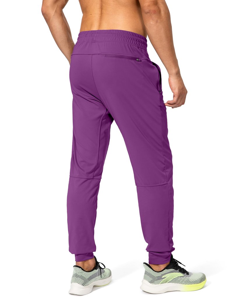 Men's Sweatpants with Zipper Pockets Athletic Pants Traning Track Pants Joggers for Men Soccer, Running, Workout (Purple, X-Small)