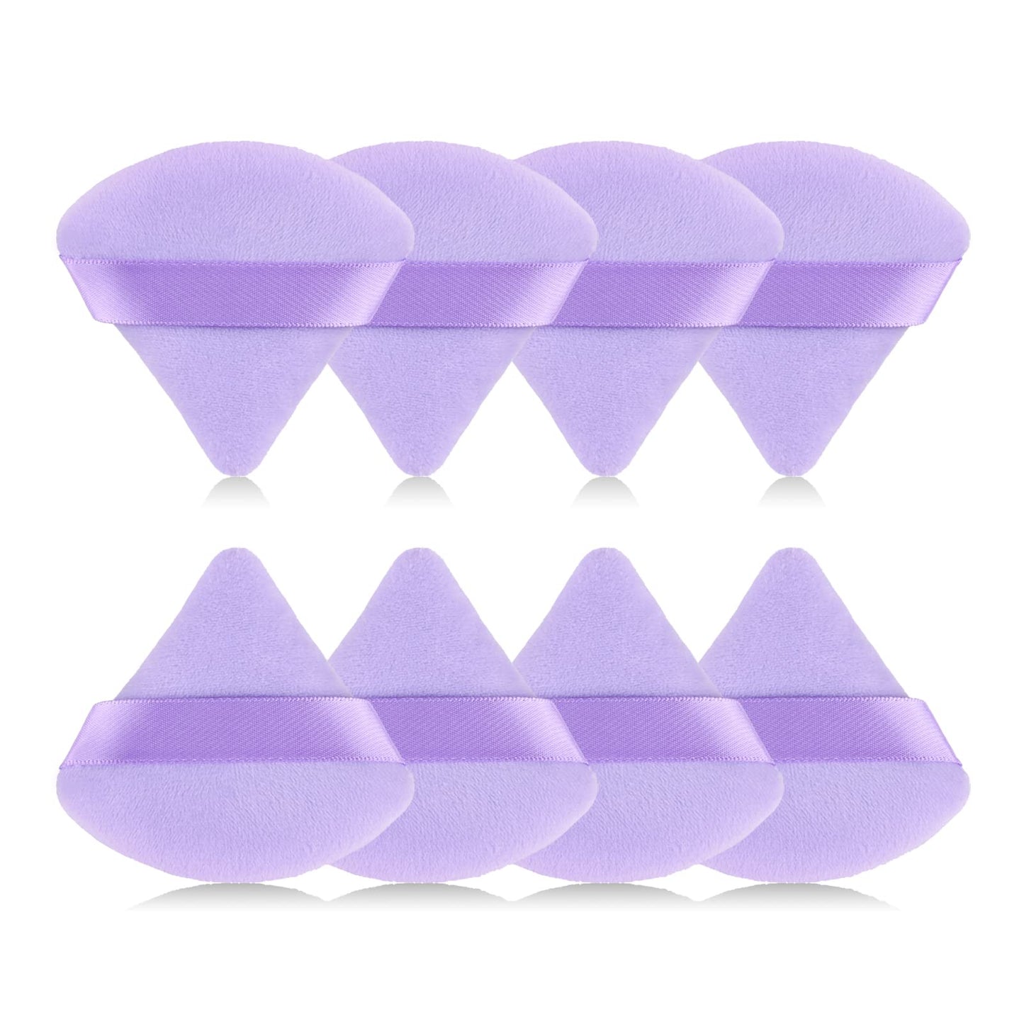 8Pcs of Triangular Powder Puff Makeup Sponges, Made of Super-soft Velvet, Designed for Contouring, Eye, and Corner, Beauty Blender Foundation Mixing Container.(Black)